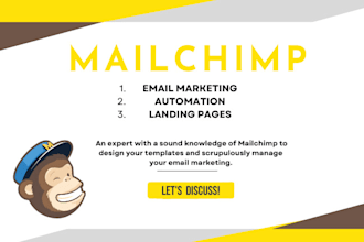 do email marketing, automation, landing pages for mailchimp