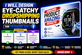 design an eye catchy dropshipping thumbnail for facebook ads