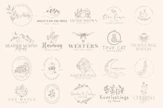 design custom hand drawn or floral logo