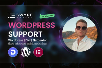 support wordpress divi and elementor