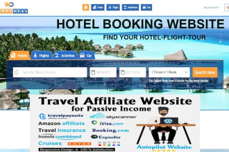 build hotel flight travel booking affiliate website