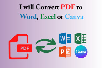 convert PDF to word, excel or canva