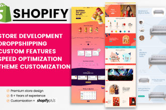 design or redesign shopify store, shopify dropshipping store, shopify website