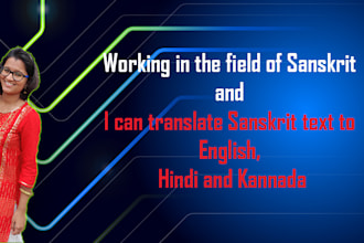 do sanskrit translation, voiceovers, teaching and more