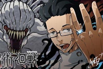 draw your photo into jujutsu kaisen anime artstyle
