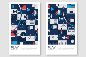 geometric art shapes, geometric pattern  and flat design using adobe illustrator