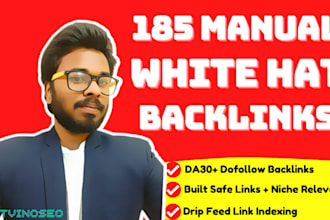 do 185 SEO backlinks by manual link building method
