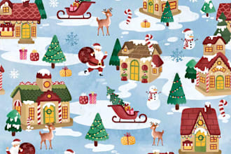 create cute christmas pattern and illustration