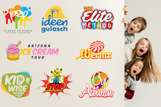 design ultra HQ kids logo with unlimited concepts and revisions