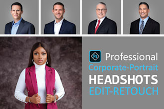 headshot retouch, portrait, do photo editing with photoshop in 1 hrs