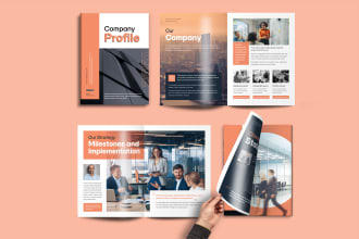 design a corporate brochure, company profile, annual report, catalog by indesign