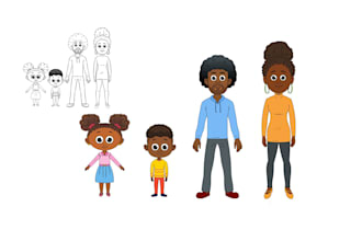 create 2d character design for animation
