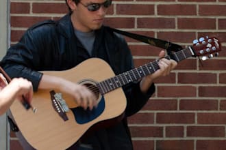 play a four chord progression on Guitar
