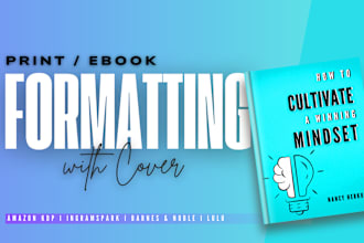 do paperback book formatting and layout design for amazon kdp, ingramspark, lulu
