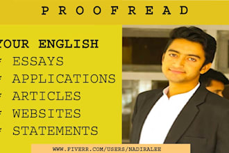 proofread english essay, application, article or website
