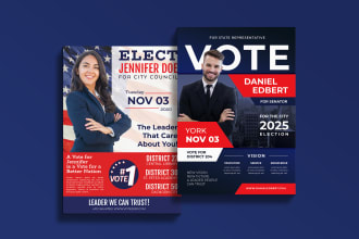 design urgent political, election, campaign, conference flyer