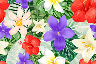 create seamless  pattern of fabric textile floral prints