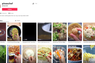 make a tiktok channel with 10 cooking videos