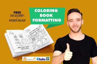 do coloring book formatting for KDP or ingram spark in 24h
