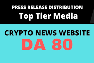 do press release distribution on crypto news website da 80
