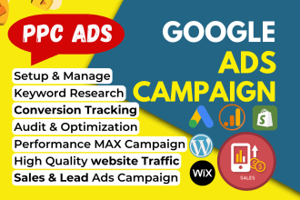 setup, audit and optimize google ads adwords PPC campaigns