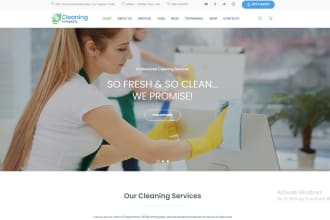 do office, house, cleaning service website with booking