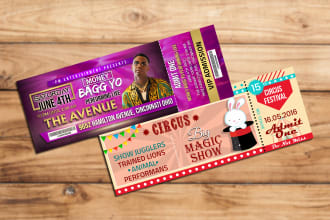 design eye catching ticket, gift voucher, invitation cards and coupon