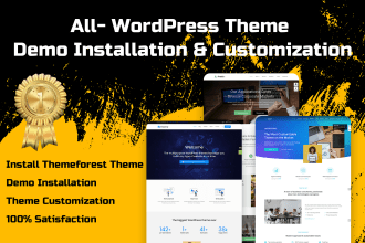install wordpress theme demo and customize the website