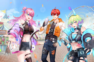 draw anime illustration for oc manga vtuber and comic