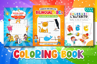 create alphabet, number tracing kids coloring activity book