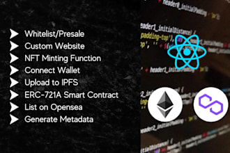 create nft minting website, smart contract, web3 integration