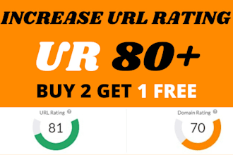 increase ur 75 plus, increase url rating, ahrefs ur with SEO backlinks