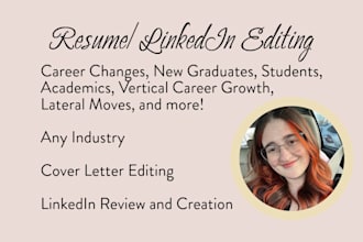 write and review your resume and linkedin