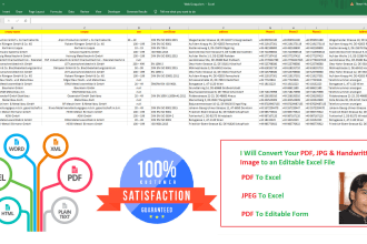 convert, PDF, jpeg, scanned documents to excel and word