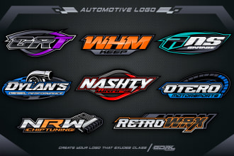 create amazing logo racing, automotive with 3d style