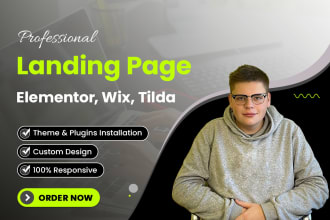 create a professional landing page with elementor, wix, webflow