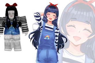 draw your roblox or minecraft avatar in an anime art style