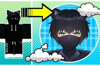 draw your roblox or minecraft avatar in an anime art style