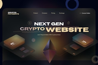 crypto website, cryptocurrency website, crypto landing page