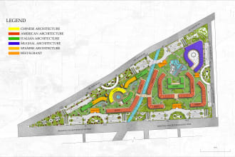 draw and render 2d,3d site plan, landscape design, master plan