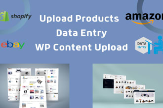 upload product on your woocommerce, wix, shopify, ebay store and data entry