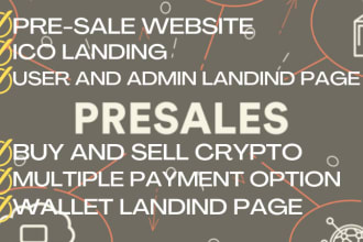 create ico landing, ico dashboard ico website presale website, user dashboard