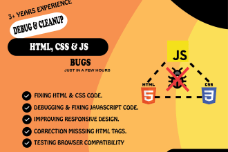debug and clean up your HTML, CSS, and js website code
