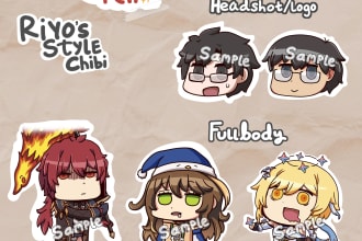 draw anime and vtuber chibi in fgo april fools style for you