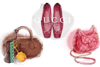 draw fashion illustration of shoes, bags, accessories, etc