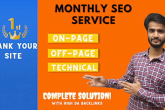 provide complete monthly seo service with backlinks for google top ranking
