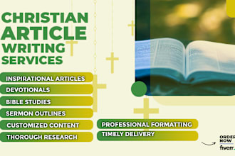 write your christian articles, blog post, sermon and ebook