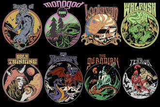 draw dark art and logo for merch, band need etc
