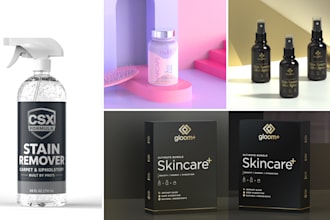 do cosmetic 3d product rendering, photoshop 3d product mockup