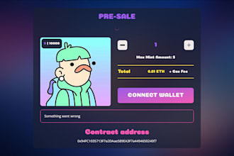 develop nft minting website and write erc721  smart contract
